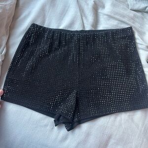 Black Sparkle Micro Shorts